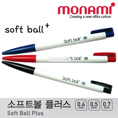 larger MONAMI Soft Ball Plus0.4mm 0.5mm 0.7mm Ballpoint Pen