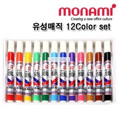 MONAMI Oil-Based Permanent Marker Maic Pen 12 Color Set