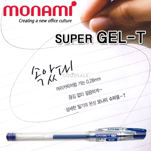 larger MONAMI SUPER GEL-T Gel Ink Roller Ball Point Pens 0.28mm/0.38mm/0.48mm